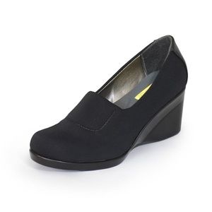 Charleston Shoe Co Manhattan Black Slip On Wedge